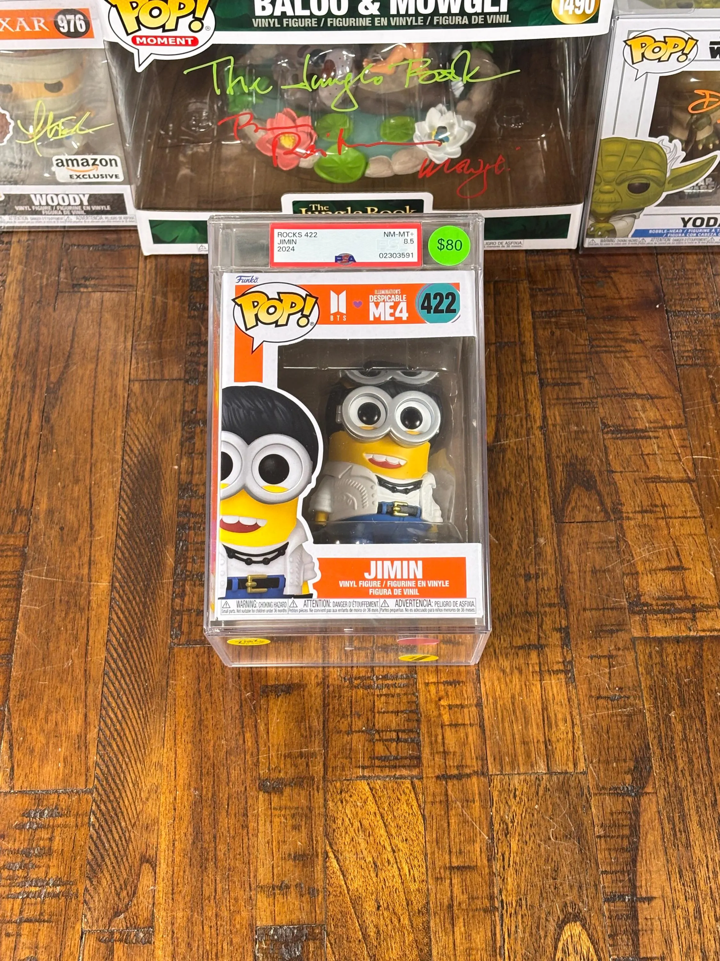 Funko Pop! Movies BTS Despicable Me 4 Jimin Vinyl Figure #422 PSA Graded 8.5 NM-M