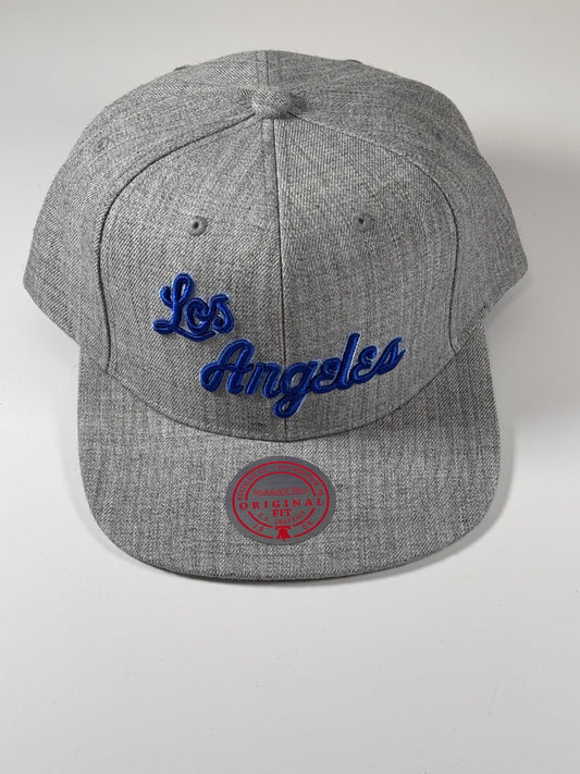 Mitchell & Ness Heathered Gray LA Los Angeles Lakers Hardwood Snapback Hat New