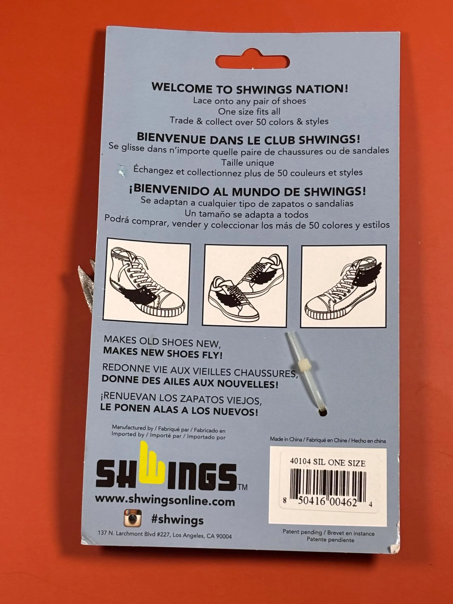 Shwings Silver Lighting Bolt Shoe Wings Accessories, Lace To Any Shoe - New