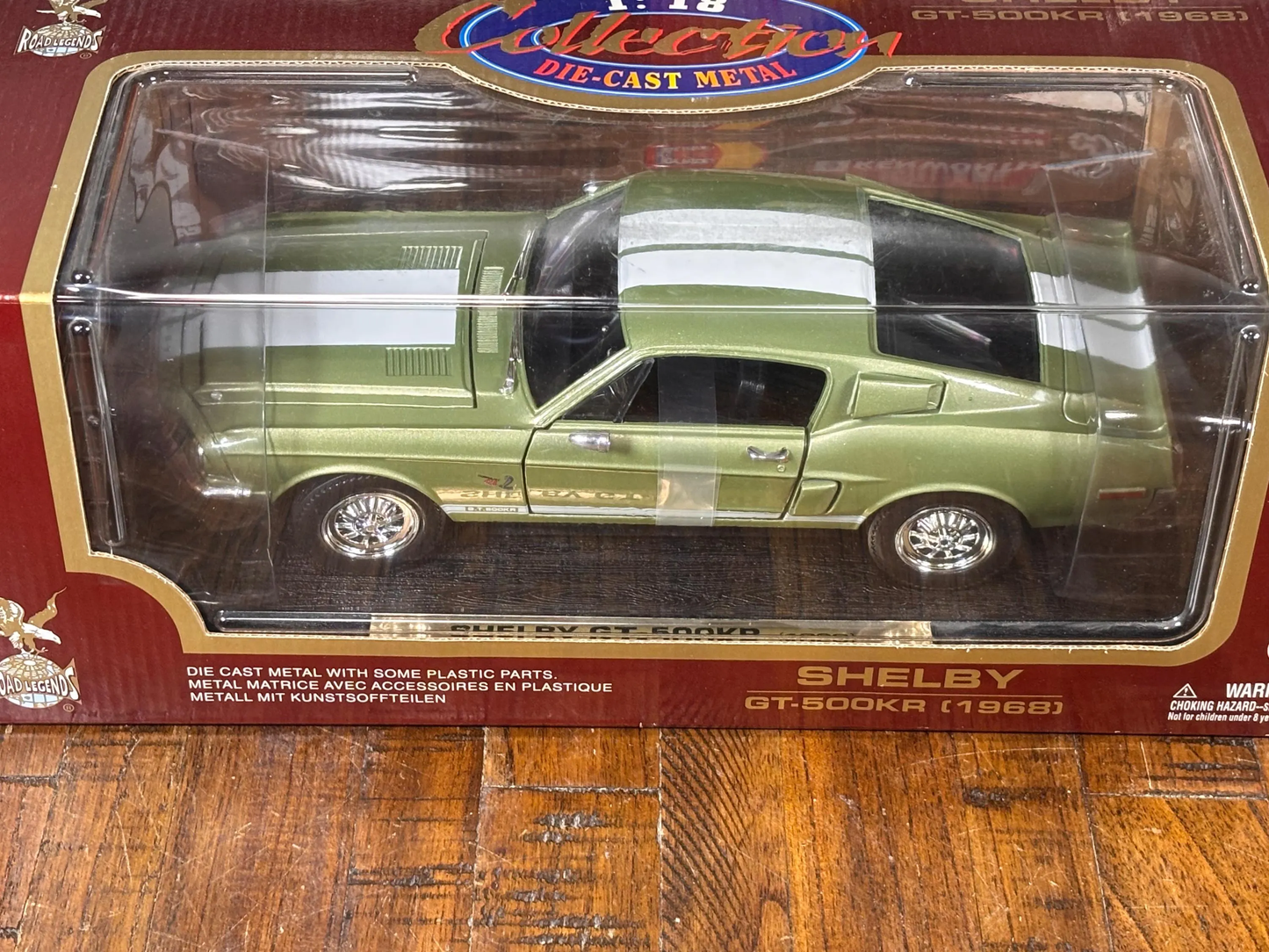 Road Signature Classic 1968 Green Shelby GT-500KR Diecast Car 1:18 Scale New