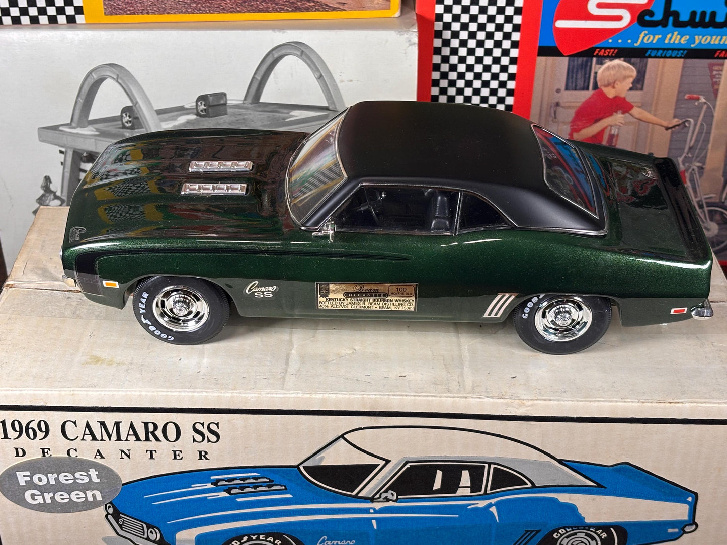 Jim Beam 1969 Chevrolet Chevy Camaro SS Dark Green Forest Empty Decanter