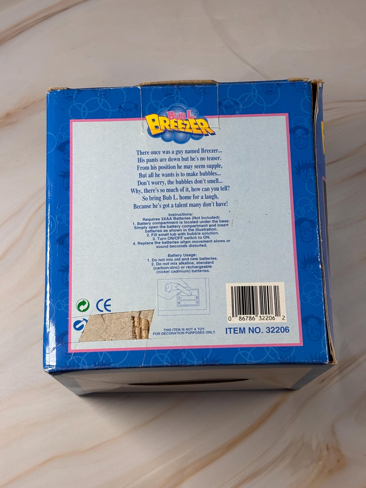 Vintage BUB L. BREEZER Fart Bubble Machine Novelty Gag Gift With Box 1996 Works