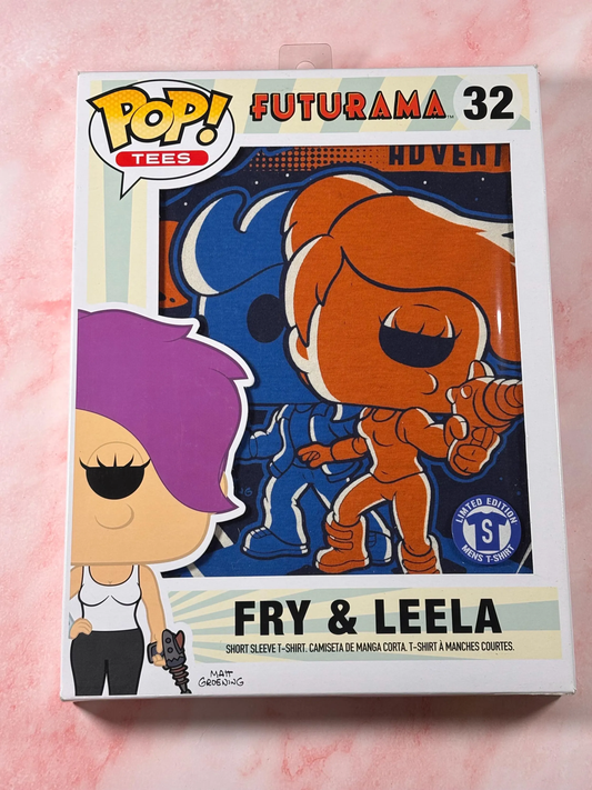 Futurama Fry & Leela Shirt Mens Black Funko Pop Tees Limited Edition Small S 32