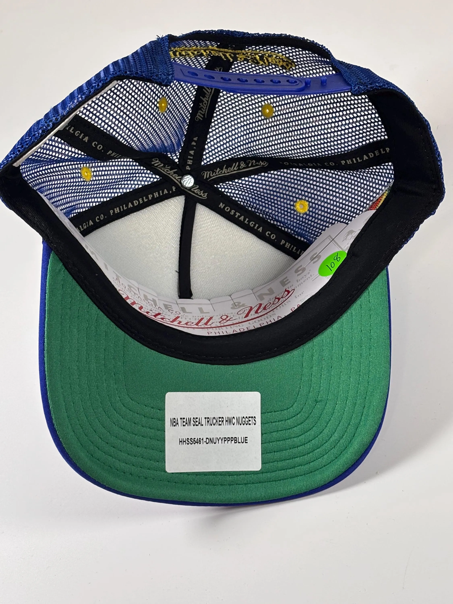 Mitchell & Ness Blue Trucker Hat Denver Nuggets Team Seal Hardwood Classic New
