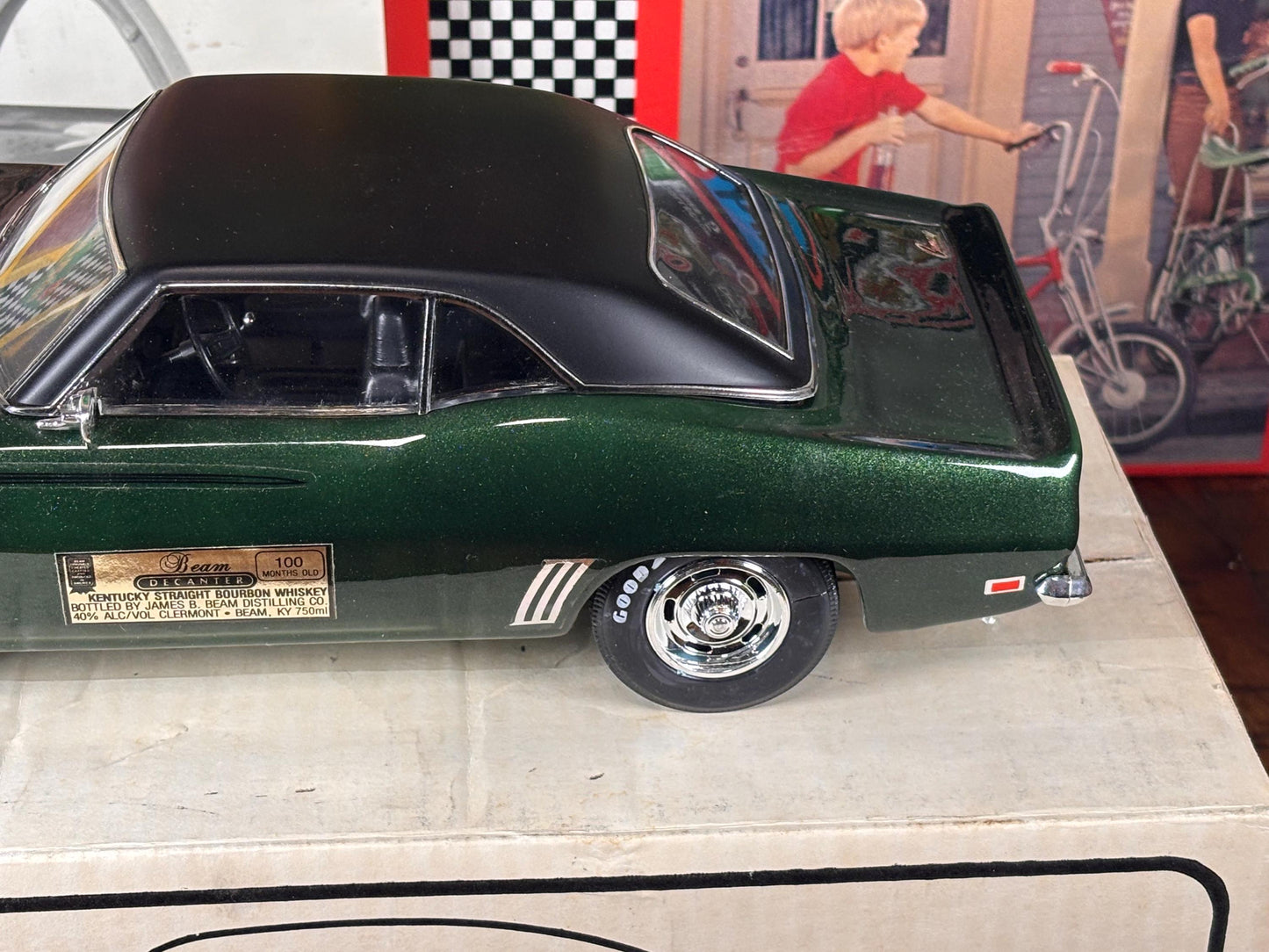 Jim Beam 1969 Chevrolet Chevy Camaro SS Dark Green Forest Empty Decanter