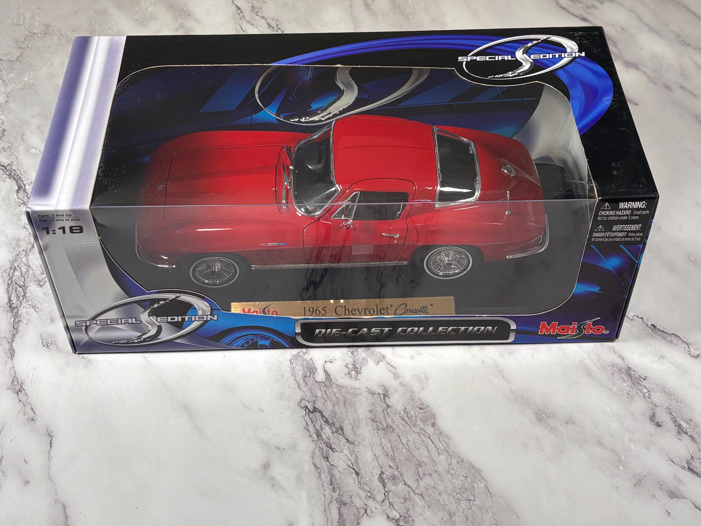 Maisto 1965 Chevrolet Corvette Chevy Red 1:18 Diecast Model Special Edition New