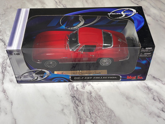 Maisto 1965 Chevrolet Corvette Chevy Red 1:18 Diecast Model Special Edition New