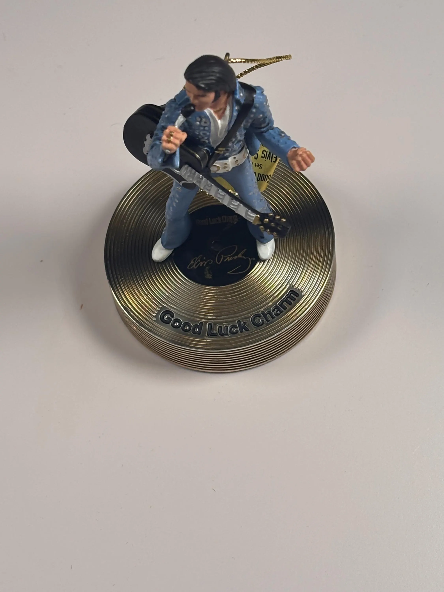 Bradford Editions Elvis Solid Gold Christmas Ornament Collection Blue Suede Shoes