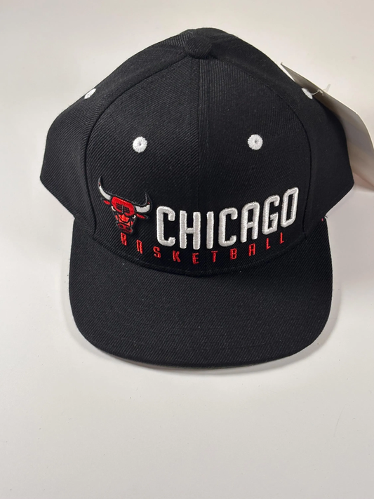 Mitchell & Ness Kids Youth Chicago Bulls Black Retro Stacked Snapback Hat New