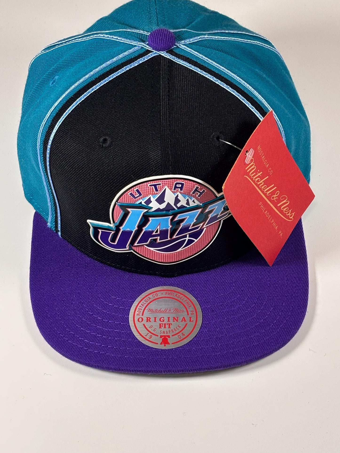 Mitchell & Ness Utah Jazz Double Soutache Stretch Fitted Hardwood Classics New