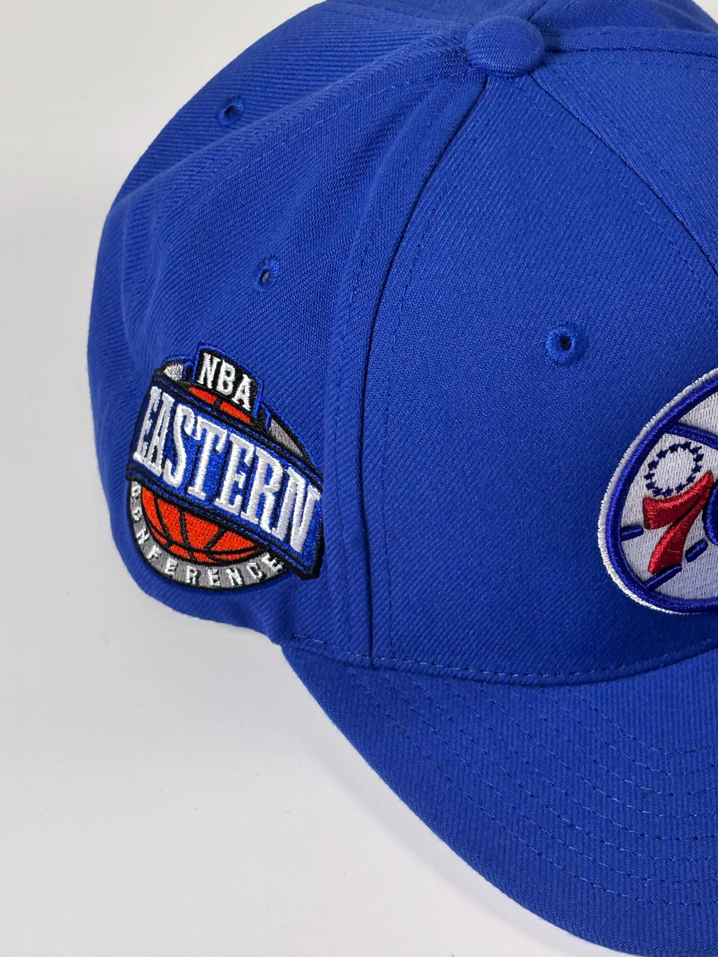 Mitchell & Ness NBA Philadelphia 76ers Conference Patch Blue Snapback Hat New