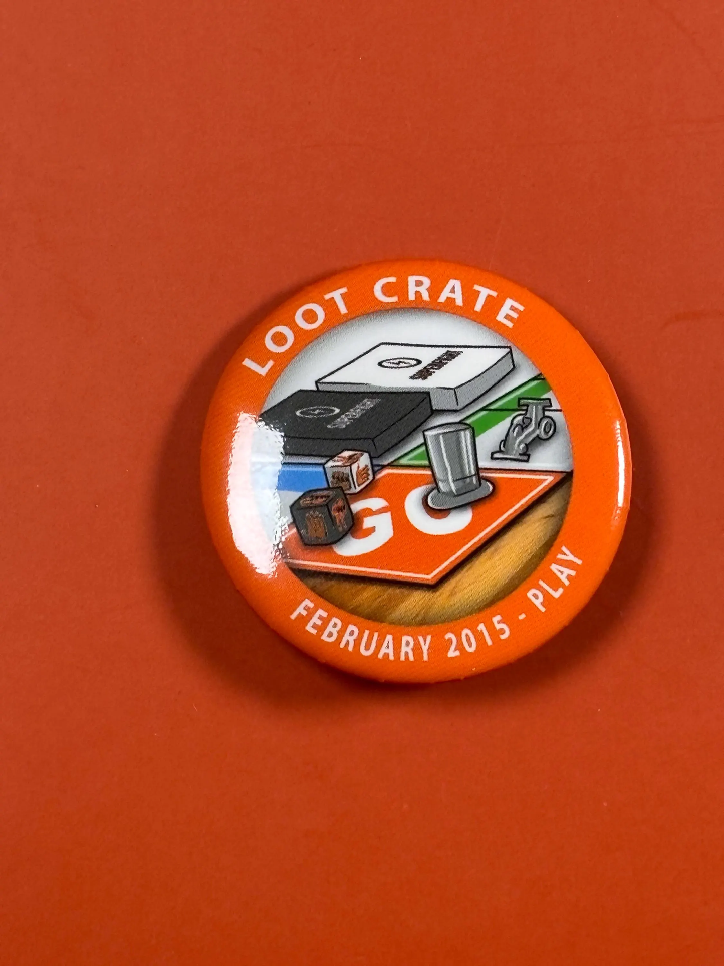 Loot Crate February 2015 Play Pin Back Button Badge Monopoly Board