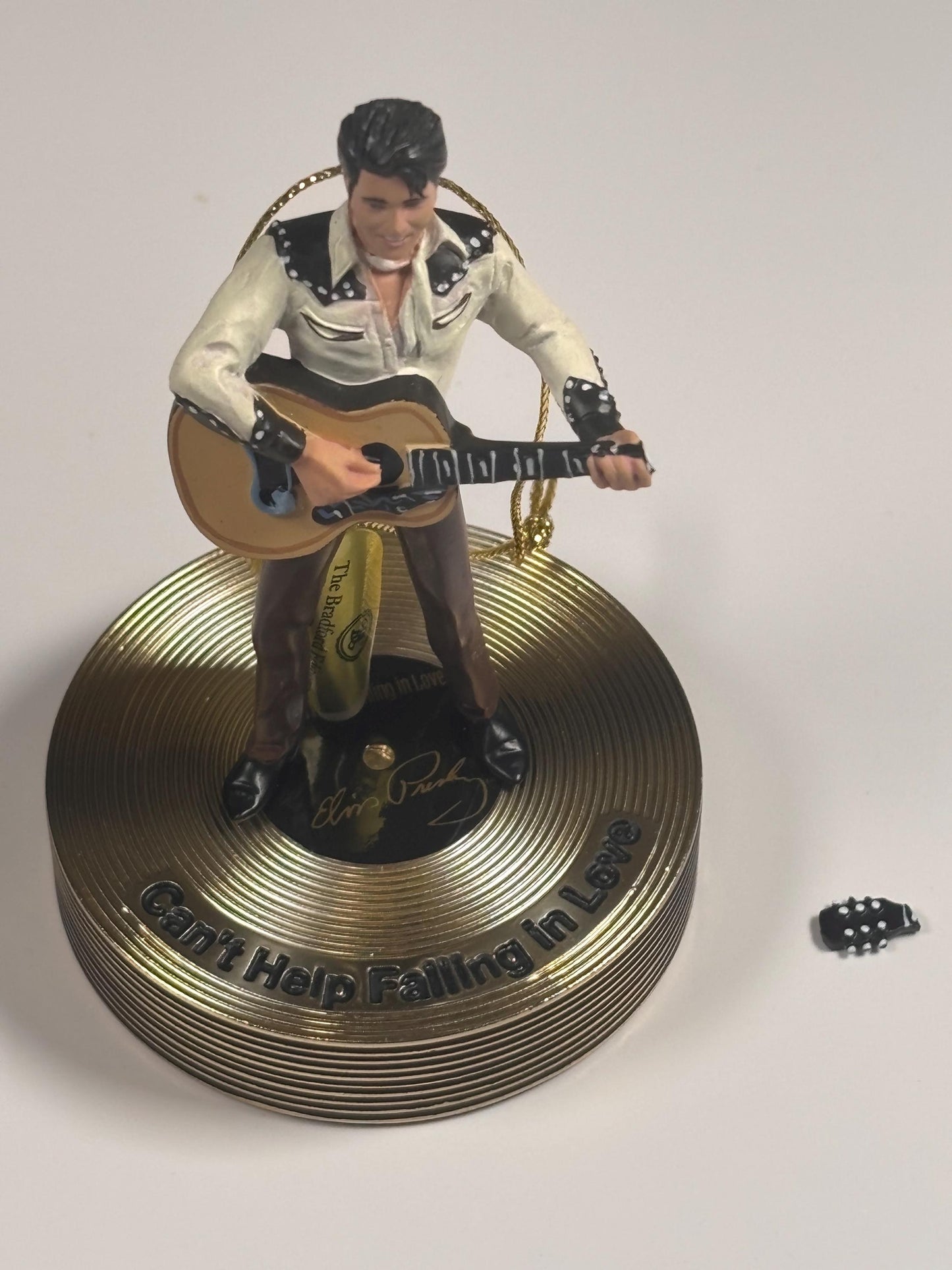 Bradford Editions Elvis Solid Gold Christmas Ornament Collection Can’t Help Falling in Love
