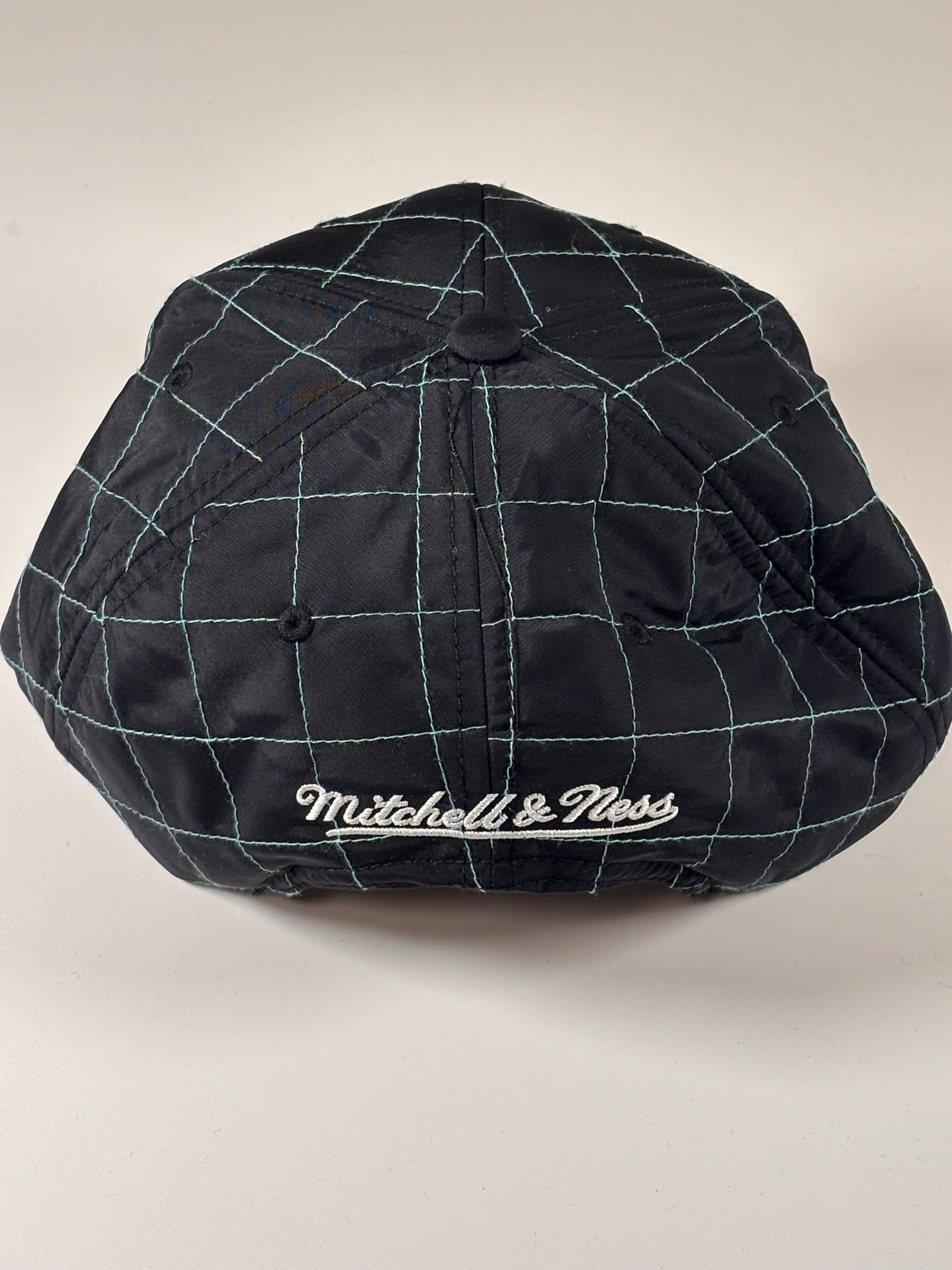 Mitchell & Ness Utah Jazz Quilted Taslan Adjustable Snapback Hat Cap Black New