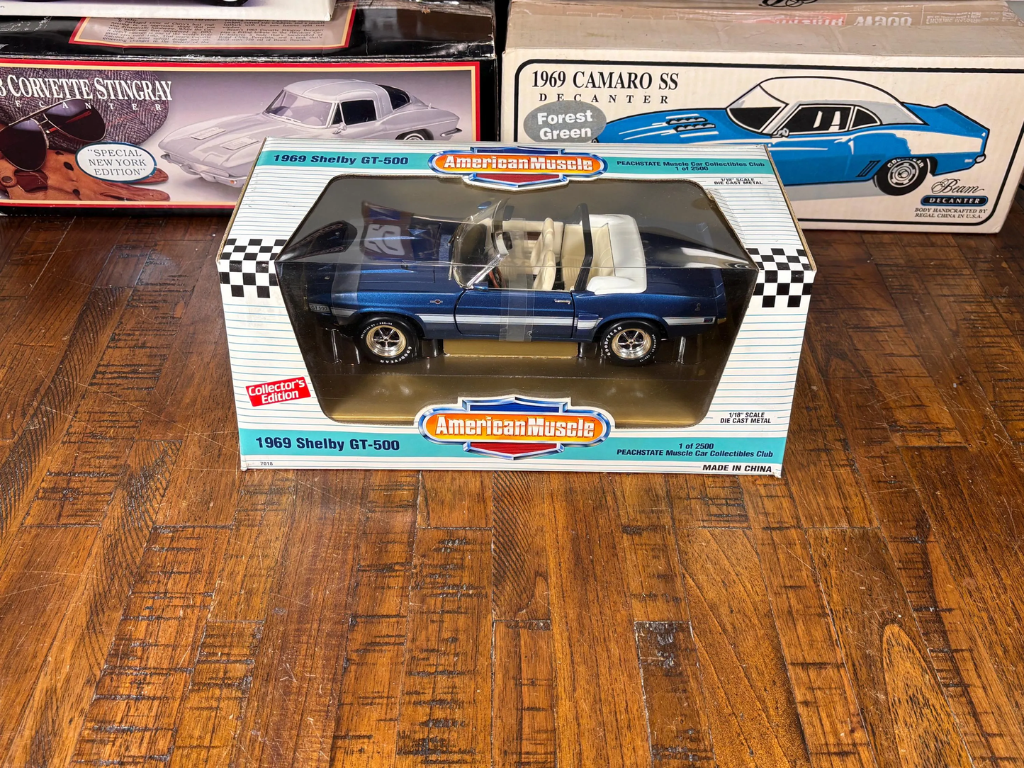 Ertl 1/18 scale Diecast 1969 Shelby GT 500 PeachState Muscle Car Blue 1/2500 New