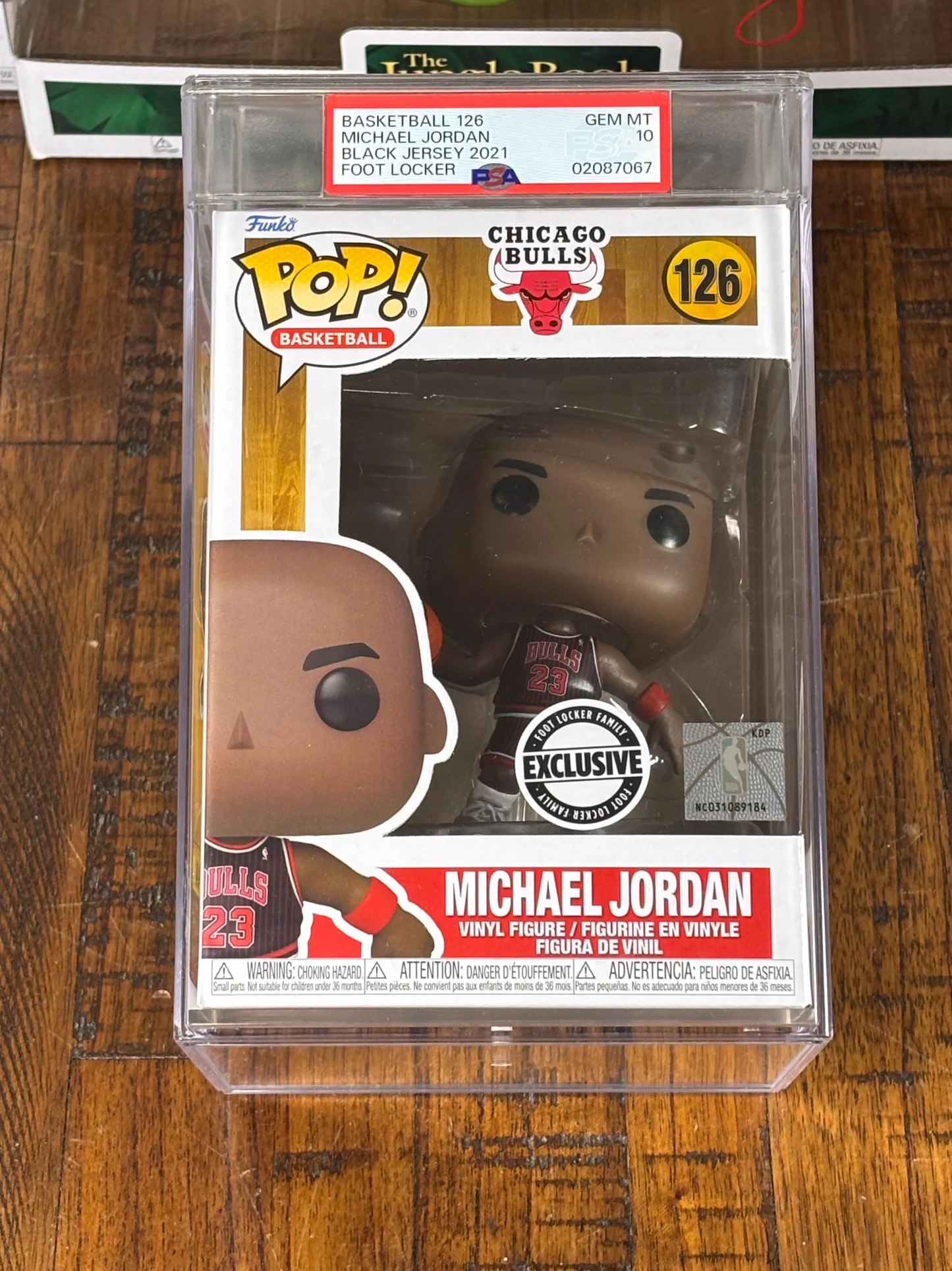 Funko Pop! Vinyl Figure #126 NBA Michael Jordan Chicago Bulls Black with Red Pinstripes Footlocker Exclusive Basketball PSA Gem Mint 10