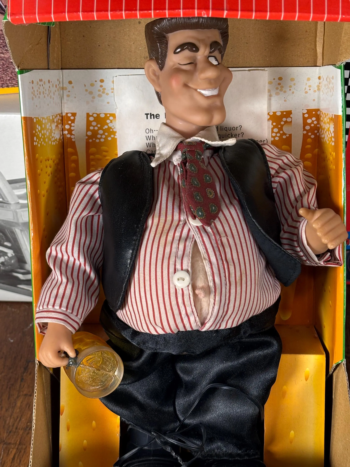 Vintage Beer Man Beer Belly Boogie Sonic Control Activate Action Figure Working