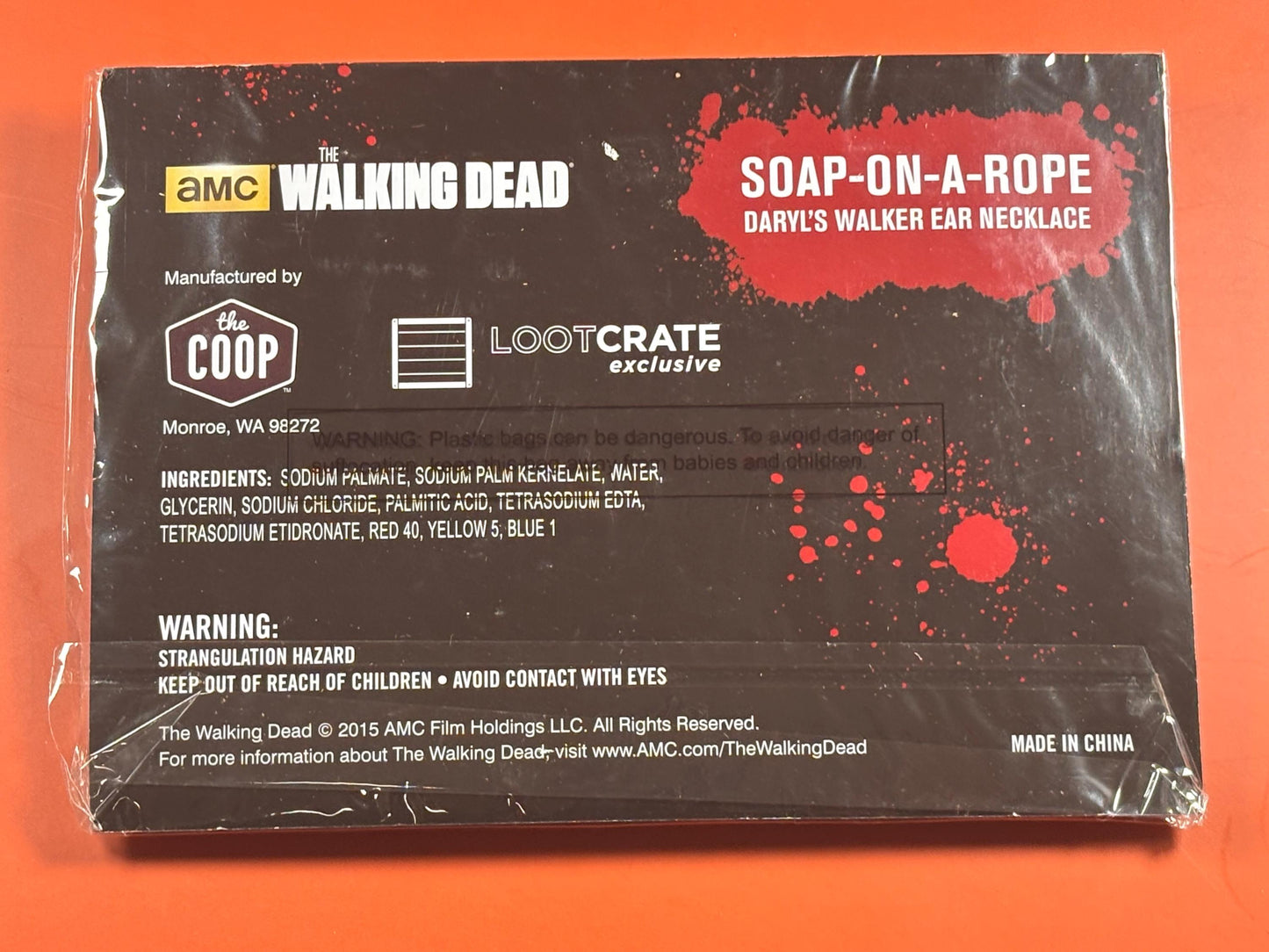 AMC The Walking Dead Lootcrate Exclusive Daryl's Walker Ear Necklace Soap New