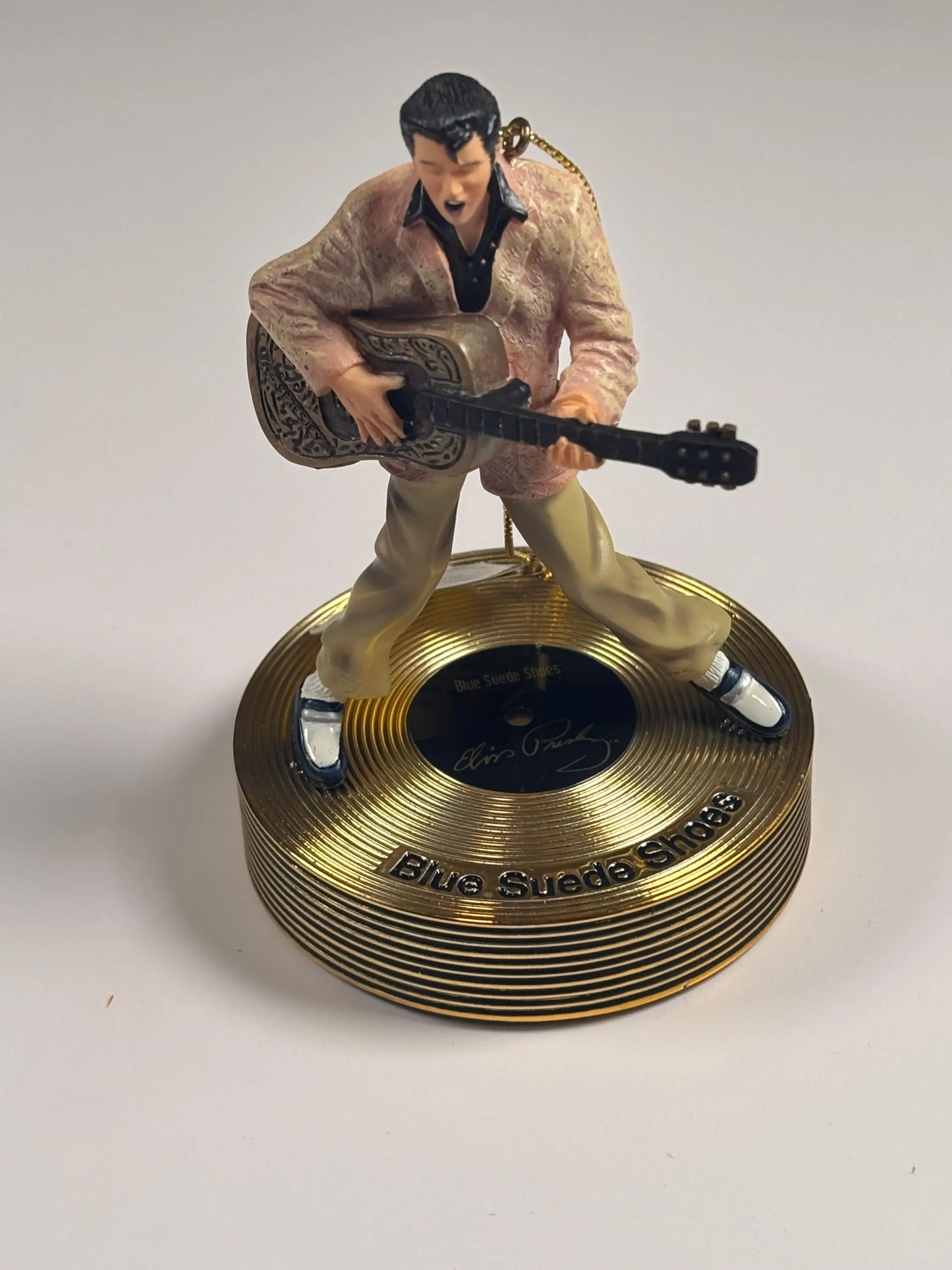 Bradford Editions Elvis Solid Gold Christmas Ornament Collection Blue Suede Shoes