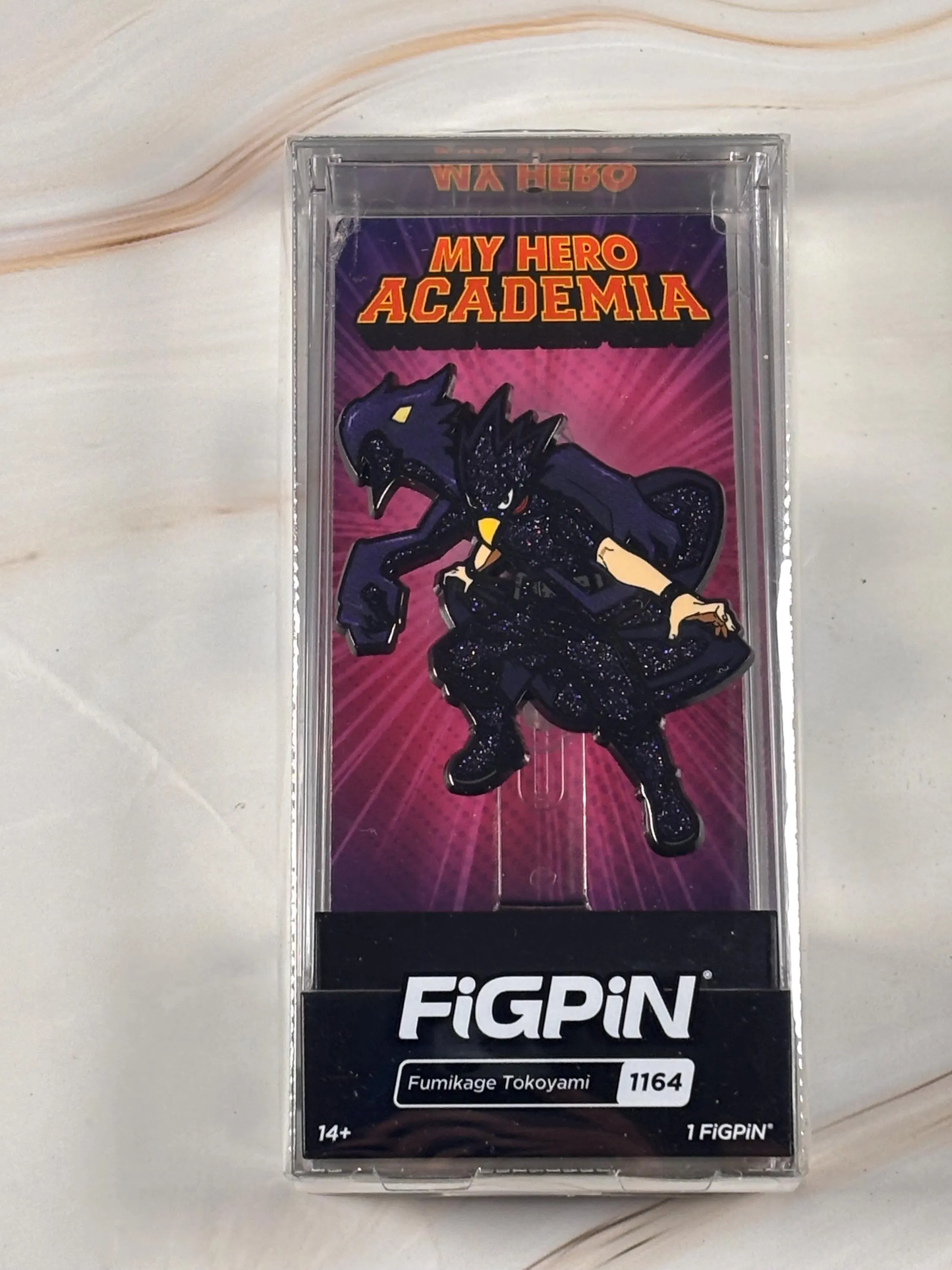 FiGPiN My Hero Academia MHA Fumikage Tokoyami #1164 Glitter Funimation New Collectible Enamel Pin Chalice Collectibles Exclusive /1500
